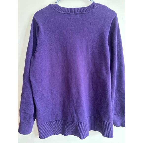 Liz Claiborne Purple V-Neck Chevron Knit Sweater Size 0X - Picture 10 of 10